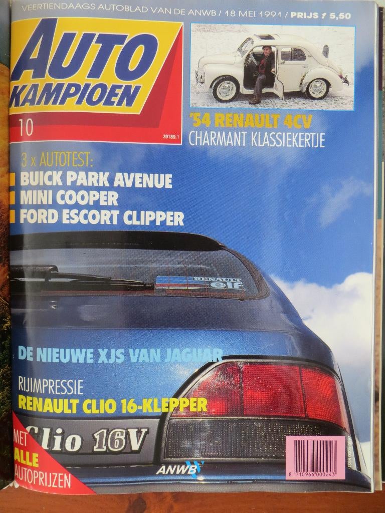 Autokampioen 10 1991 Renault Clio 16V, Mini Cooper, Escort, Ophalen of Verzenden, Nieuw, Renault