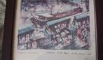 Oude Litho van Parijs ., Antiek en Kunst, Kunst | Litho's en Zeefdrukken, Ophalen of Verzenden