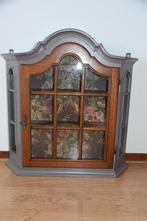 Mooi oud vitrinekast hangkast wandkast vitrinekast, 50 tot 100 cm, Met deur(en), Minder dan 100 cm, 25 tot 50 cm