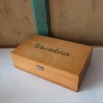 Tekendoos kist hout origineel met tekst 27 x 16 x 8 cm, Minder dan 50 cm, Gebruikt, Minder dan 50 cm, Ophalen of Verzenden