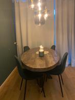 Ovale houten eettafel including 4 stoelen 1 mnd nieuw, Ophalen, 50 tot 100 cm, Vijf personen of meer, Ovaal