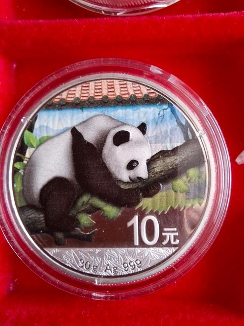 China Panda. Unieke munten, net zo zeldzaam als de Pandabeer, Postzegels en Munten, Edelmetalen en Baren, Zilver, Ophalen of Verzenden