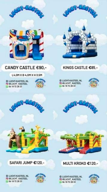 Mooie Springkussens, Luchtkussen,Luchtkasteel,kinderfeestjes beschikbaar voor biedingen