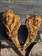 2 antieke houten engelen 45 cm hoog €675., Antiek en Kunst, Ophalen