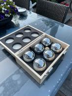 Jeu de boule set met stalen ballen, Drie of vier spelers, Ophalen of Verzenden, Nieuw