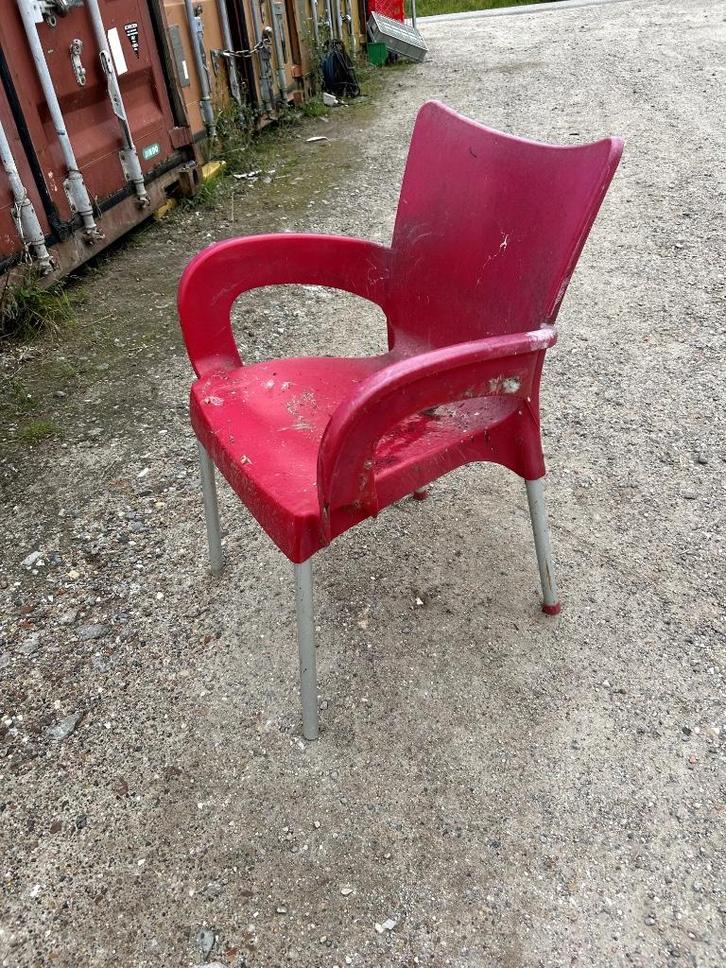 Terras stoelen, Tuin en Terras, Tuinstoelen, Gebruikt, Kunststof, Stapelbaar, Ophalen