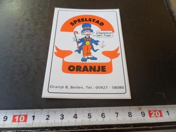 stickers Oranje & Beilen   Speelstad ORANJE  beschikbaar voor biedingen