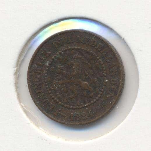 Nederland halve cent 1884 Willem 3