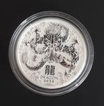 Australië 2 ounce zilver Lunar dragon (2024), Verzenden, Zilver