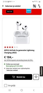 Apple airpods 3e gen lightning charging met garantie, Telecommunicatie, Nieuw, Ophalen of Verzenden