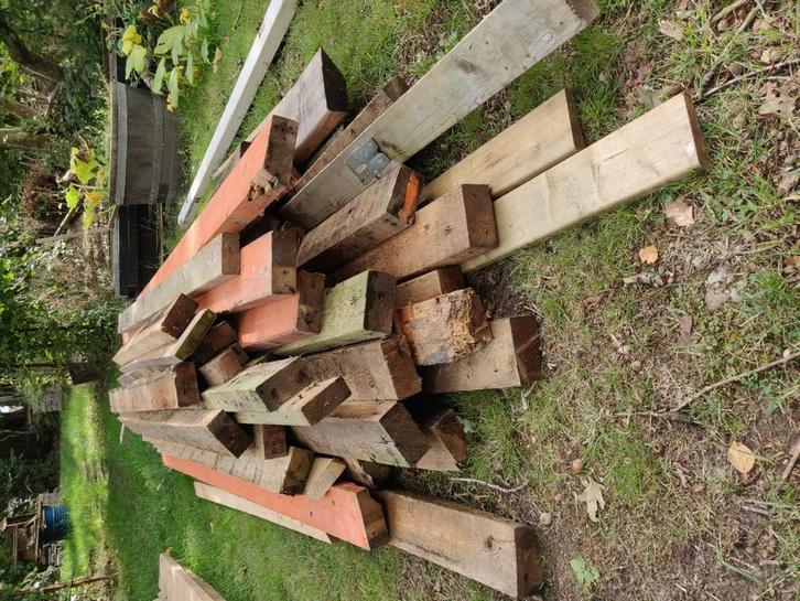 Diverse balken verschillende lengte, Doe-het-zelf en Verbouw, Hout en Planken, Balk, Overige houtsoorten, Minder dan 200 cm, 50 mm of meer