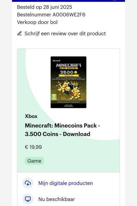 Minecraft Mine coins, Spelcomputers en Games, Games | Xbox 360, Nieuw, 3 spelers of meer, Vanaf 7 jaar, Ophalen of Verzenden