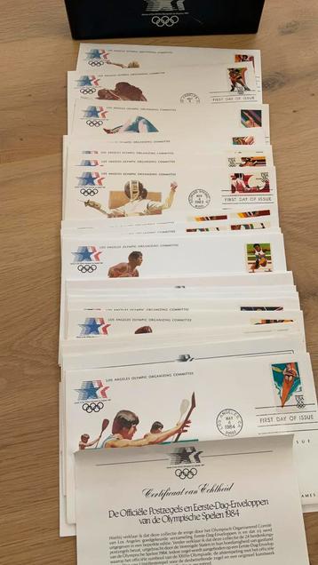 Eerste dag enveloppen. Olympische spelen 1984.  Compleet beschikbaar voor biedingen