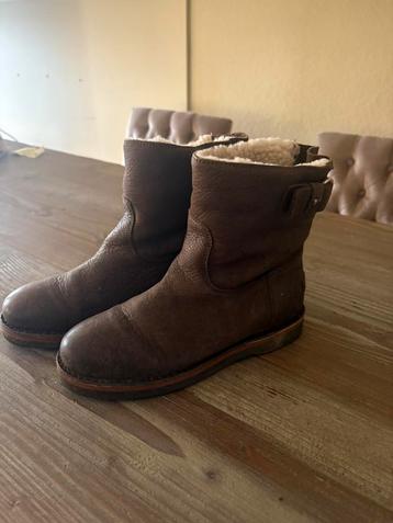 Zgan bruine leren Shabbies bikerboots met Ugg voeting mt 38 beschikbaar voor biedingen