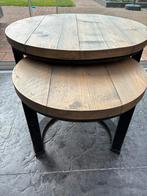 Steigerhouten Salontafels - Set van 2, Ophalen, Minder dan 45 cm, Minder dan 55 cm, Rond