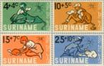 Suriname 1965 - nvph  431-434 - Kind en dier, Postzegels en Munten, Postzegels | Suriname, Ophalen of Verzenden, Postfris