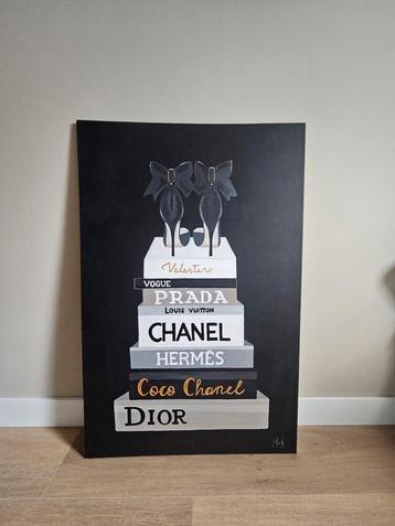 Fashion schilderij: chanel, prada, hermes, dior beschikbaar voor biedingen