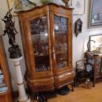 Queen Anne stijl Vitrine met glazen deuren - noten fineer, Ophalen