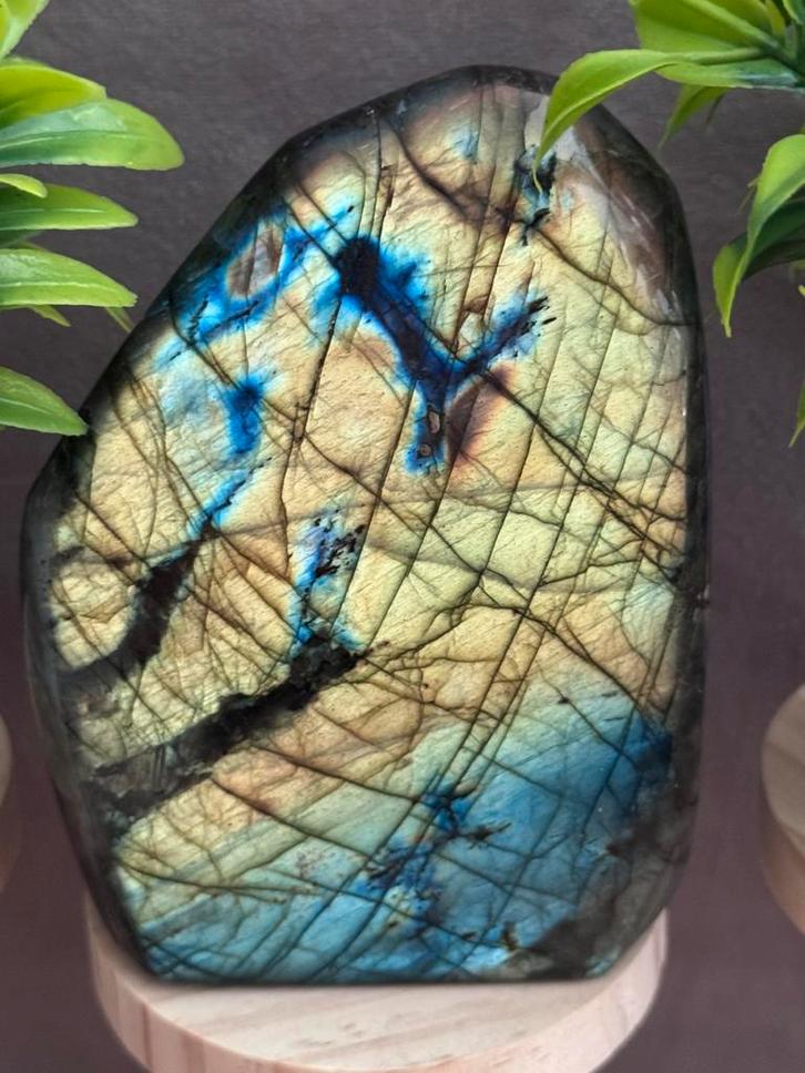 Prachtige Labradoriet Freeform - 842 gram, Verzamelen, Mineralen en Fossielen, Mineraal, Ophalen of Verzenden