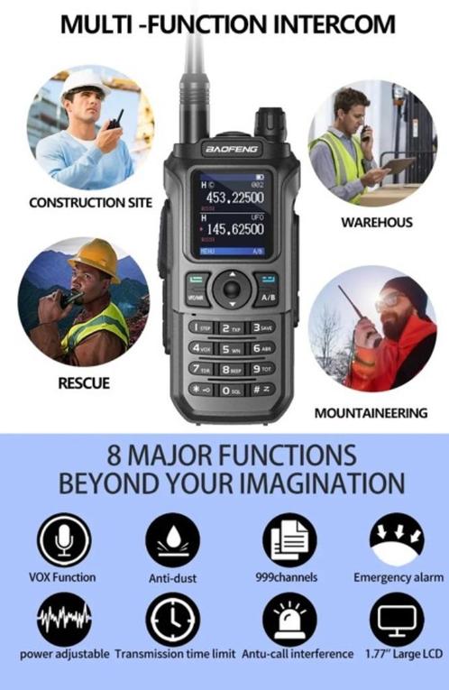 2 Stuks Portofoon UV21 Pro Baofeng 16KM Long Range Type-C, Telecommunicatie, Portofoons en Walkie-talkies, Nieuw, Portofoon of Walkie-talkie