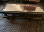 Salontafel met koperen blad, Huis en Inrichting, Tafels | Salontafels, Ophalen, Gebruikt, 100 tot 150 cm, Rond