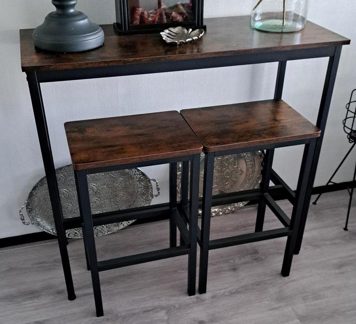 2 Bartafels met 6 krukken, Huis en Inrichting, Barren, Zo goed als nieuw, Ophalen of Verzenden
