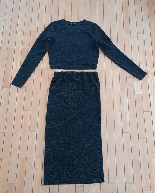 Mooie set my jewellery, lange rok met shirt zwart glitter xs, Kleding | Dames, Overige Dameskleding, Zo goed als nieuw, Ophalen of Verzenden