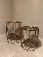 Gouden bijzettafels - Leen Bakker, Huis en Inrichting, Tafels | Bijzettafels, Ophalen, Minder dan 45 cm, Minder dan 55 cm, Metaal of Aluminium