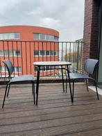 Tuintafel + 2 stoelen (zwartblauw), in nieuwstaat, Tuin en Terras, Aluminium, Zo goed als nieuw, Tuinset, Eettafel