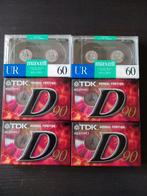 4x TDK D90 + 2x Maxell UR60 audio cassettes in verpakking, 2 t/m 25 bandjes, Ophalen of Verzenden, Onbespeeld, Nieuw in verpakking