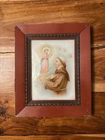 Antieke Sint Antonius chromolitografie bolglas antiek, Antiek en Kunst, Ophalen of Verzenden