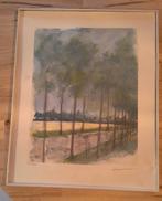 Diederik van Leeuwen litho bomenrij, Ophalen of Verzenden