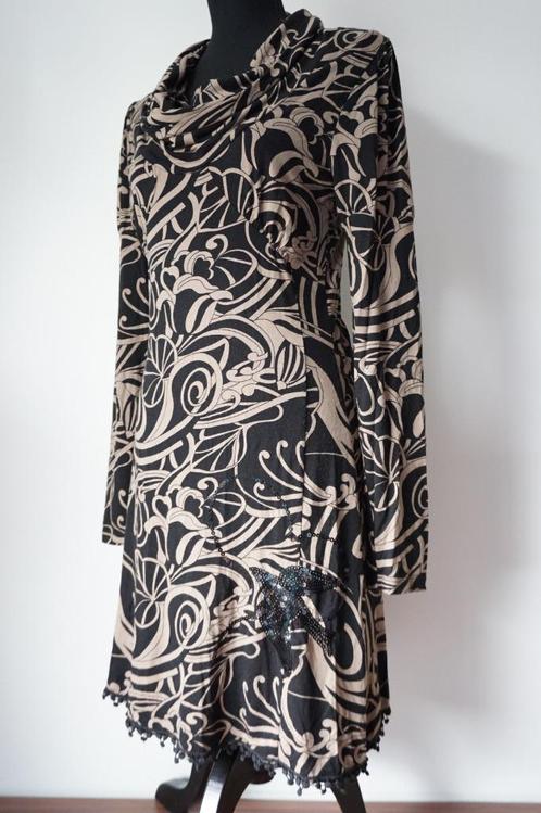 ANNA SCOTT Geweldige Bruin/Zwarte Barokprint Jurk M, Kleding | Dames, Jurken, Zo goed als nieuw, Maat 38/40 (M), Bruin, Knielengte