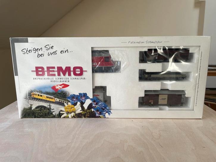 Bemo Rhb H0m startset goederentrein - 7259 120, Hobby en Vrije tijd, Modeltreinen | H0, Zo goed als nieuw, Treinset, Gelijkstroom