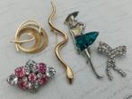 Lot vintage broches, Verzenden, Overige materialen, Broche, Met edelsteen