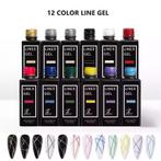 Nail Art 12 Kleuren Liner Schilderen 15ml. Nagels/Nailart., ., Nieuw, Ophalen of Verzenden, .