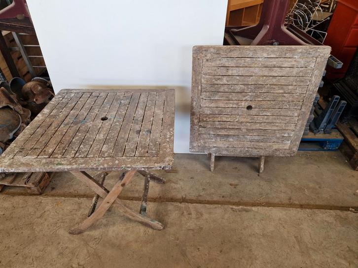 Teakhouten tuintafel 80x80cm, Tuin en Terras, Tuintafels, Gebruikt, Vierkant, Teakhout, Ophalen