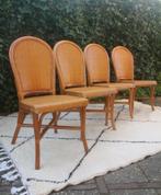 SALE : Set/4 Bamboe stoelen met gevlochten zitting, Ophalen, Bruin, Riet of Rotan, Vier