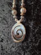 NIEUW! Ketting met hele mooie ovalen hanger parelmoer gloed, Ophalen of Verzenden, Nieuw, Overige materialen