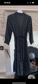 Zara voile stippen jurk met leren ceintuur, Zwart, Nieuw, Ophalen of Verzenden, Maat 36 (S)