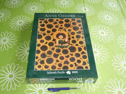 Nieuw in seal: Anne Geddes - Zonnebloemen - 1000 stukjes, Hobby en Vrije tijd, Denksport en Puzzels, Nieuw, Legpuzzel, 500 t/m 1500 stukjes