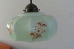 Art Deco hanglamp groen opaline glas, Huis en Inrichting, Lampen | Hanglampen, Ophalen, Glas, Minder dan 50 cm