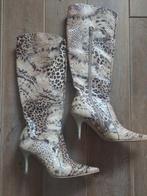 Super toffe laarzen slangen luipaard kroko print 39/40., Kleding | Dames, Schoenen, Ophalen of Verzenden, Zo goed als nieuw, Zwart