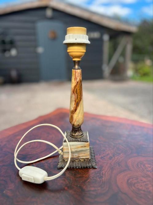 lampenvoet met gemarmerd onyx, Antiek en Kunst, Antiek | Lampen, Ophalen of Verzenden