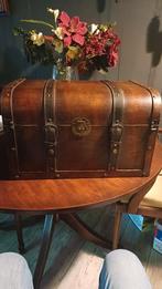 Antieke houten hutkoffer, Huis en Inrichting, Gebruikt, 50 tot 100 cm, Ophalen of Verzenden, Metaal