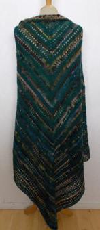 Mooie kleuren groene grote handmade stola/poncho! L, Verzenden, Zo goed als nieuw, Maat 46/48 (XL) of groter, Groen