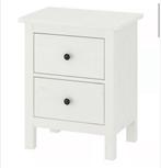 IKEA HEMNES Ladekast (2 lades) – Wit gebeitst – 54x66 cm, Huis en Inrichting, Slaapkamer | Nachtkastjes, Ophalen, Gebruikt, 55 tot 70 cm