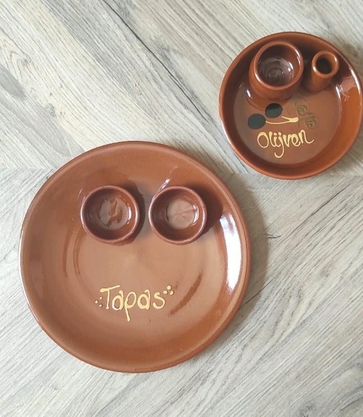 Nieuw! Authentieke grote tapas bord en olijven schaal, Huis en Inrichting, Keuken | Servies, Overige typen, Nieuw, Ophalen of Verzenden