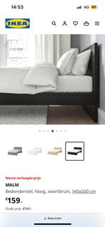 MALM BED IKEA 140x200 (moet ZSM weg), Huis en Inrichting, Slaapkamer | Bedden, 140 cm, Zo goed als nieuw, Zwart, Ophalen