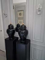2x Eichholtz Glamour L vazen vaas gemberpotten, Ophalen, 50 tot 75 cm, Zwart, Aardewerk of Porselein